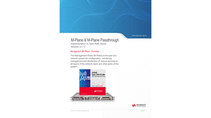 M-Plane & M-Plane Passthrough implementation in Open RAN Studio Solution Application Note